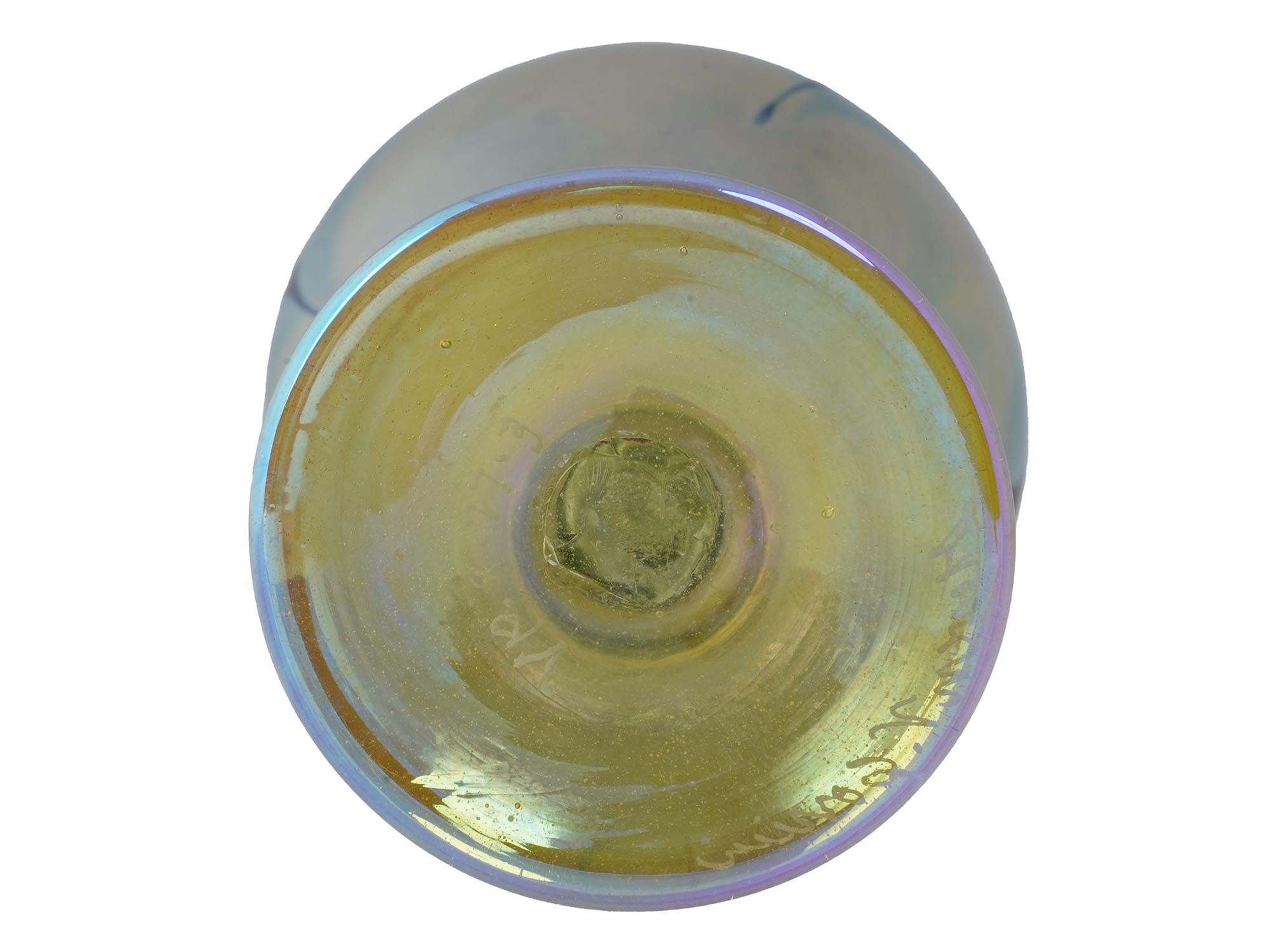 HAND BLOWN IRIDESCENT GLASS VASE BY ROBERT HELD PIC-3